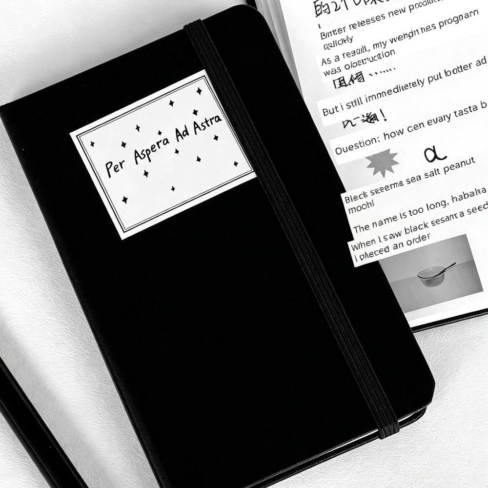 Vintage Leather Journal Notebook - Black A6 PU Leather Notebook, Minimalist