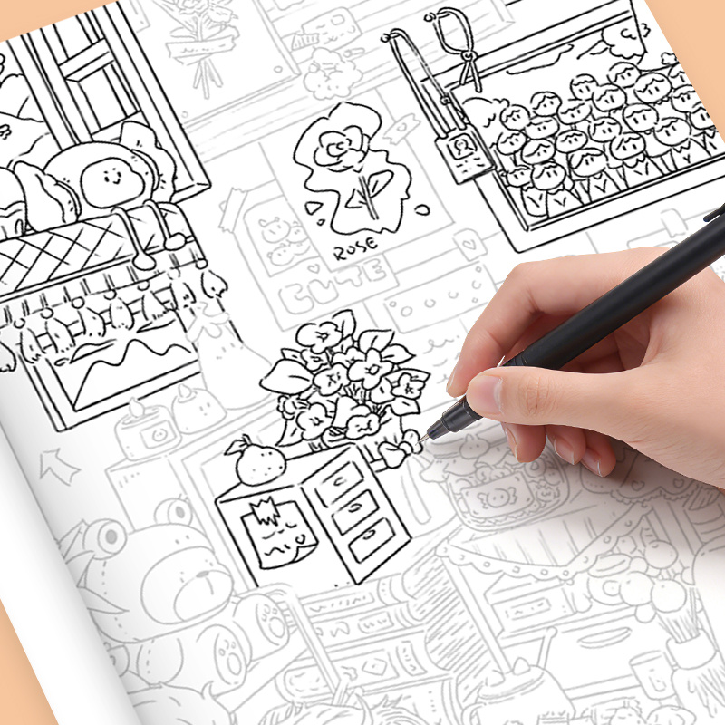 Stress-Relief Doodles Coloring - Adult Coloring Book Stress Relief ulasan dan harga